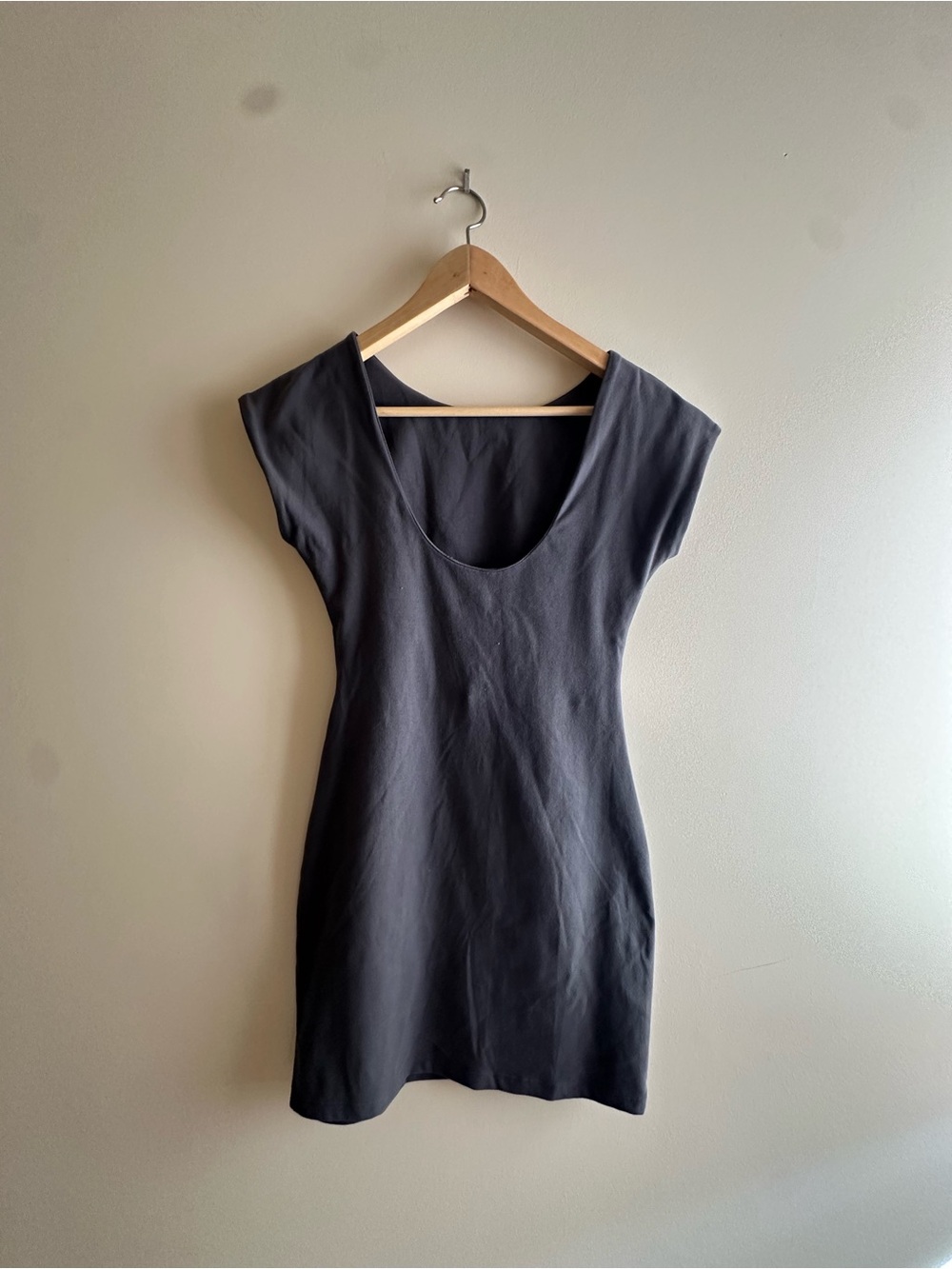Urban Revivo Scoop Neck Mini Dress in Charcoal